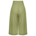 thumbnail image 3 of Capreze Capri Pants for Womens Loose Capris Palazzo Wide Leg Pant Summer Casual Solid Color Baggy Crop Trousers Fluorescent Green XL, 3 of 4