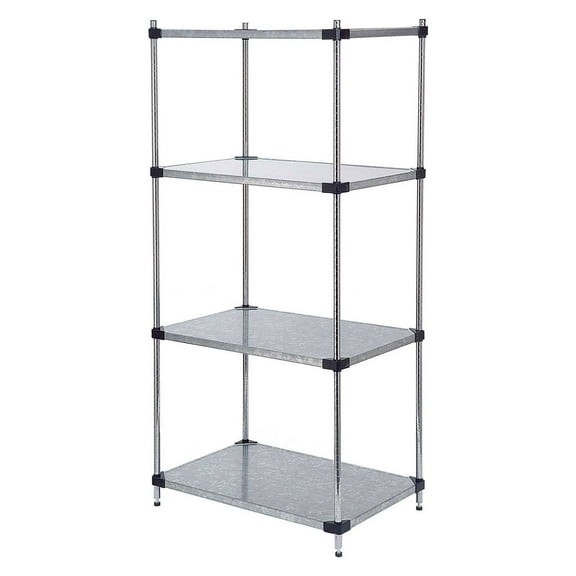 Nexel Industries 18607SZ 18 x 60 x 74 in. Solid Shelf Unit- Galvanized