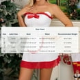 thumbnail image 3 of Christmas Dress for Women Sleeveless Fuzzy Strapless Red Ruffle Holiday Party Mini Skirt with Apron White M, 3 of 6