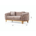 thumbnail image 3 of Vanessa 2 Piece Living Room Set Finished with Velvet Upholstery in Taupe, 3 of 5