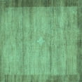 thumbnail image 1 of Ahgly Company Indoor Square Abstract Turquoise Blue Contemporary Area Rugs, 7' Square, 1 of 4