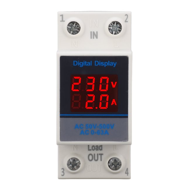 Voltage Current Meter, Single Phase LED Digital Tube Voltage Current Monitor High Accuracy 0-63A with Transformer for Home