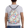 thumbnail image 2 of Kdxio Summer Print Drawstring Backpack Bag,Waterproof Draw String Back Sack, Gym Drawstring Bags Swim Bag For Unisex, 2 of 9