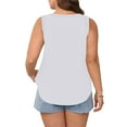 thumbnail image 4 of GIPQJK Plus Size Tank Tops for Women S-4x Scoop Neck Sleeveless Shirts Soild Color Beach Blouse Fashion Sleeveless Tops Vest T-Shirt,White 2XL, 4 of 5