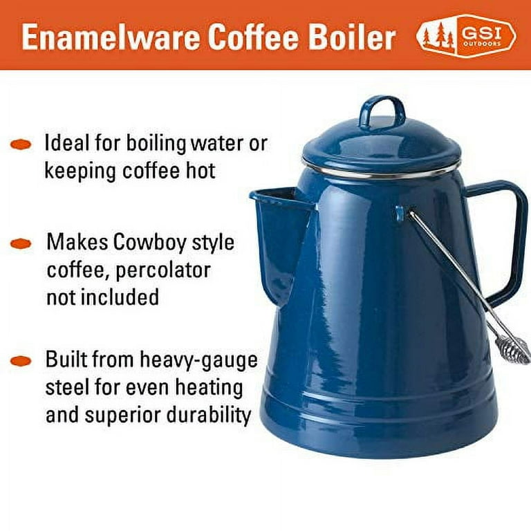 GSI Outdoors Enamelware Coffee Boiler - 36 Cup, Blue 