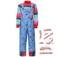thumbnail image 1 of Disfraz de Chucky de película para niños, mono de miedo, Cosplay de terror de Halloween, pegatinas de cicatriz de regalo xuanjing  unisex, 1 of 2