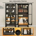 thumbnail image 4 of 71" H Locking Display Cabinet with Glass Door, Metal Curio Cabinets with 4 Adjustable Shelves, Tall Liquor Cabinet Display Case for Living Room, Collectibles, Home - Assembly Required Black, 4 of 8