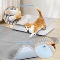 thumbnail image 5 of 45x32 Extra Large Cat Litter Mat Honeycomb Double Layer Kitty Litter Trapping Mat Urine Proof Waterproof Easy Clean Machine Washable NonSlip Scatter ControlGrey, 5 of 5