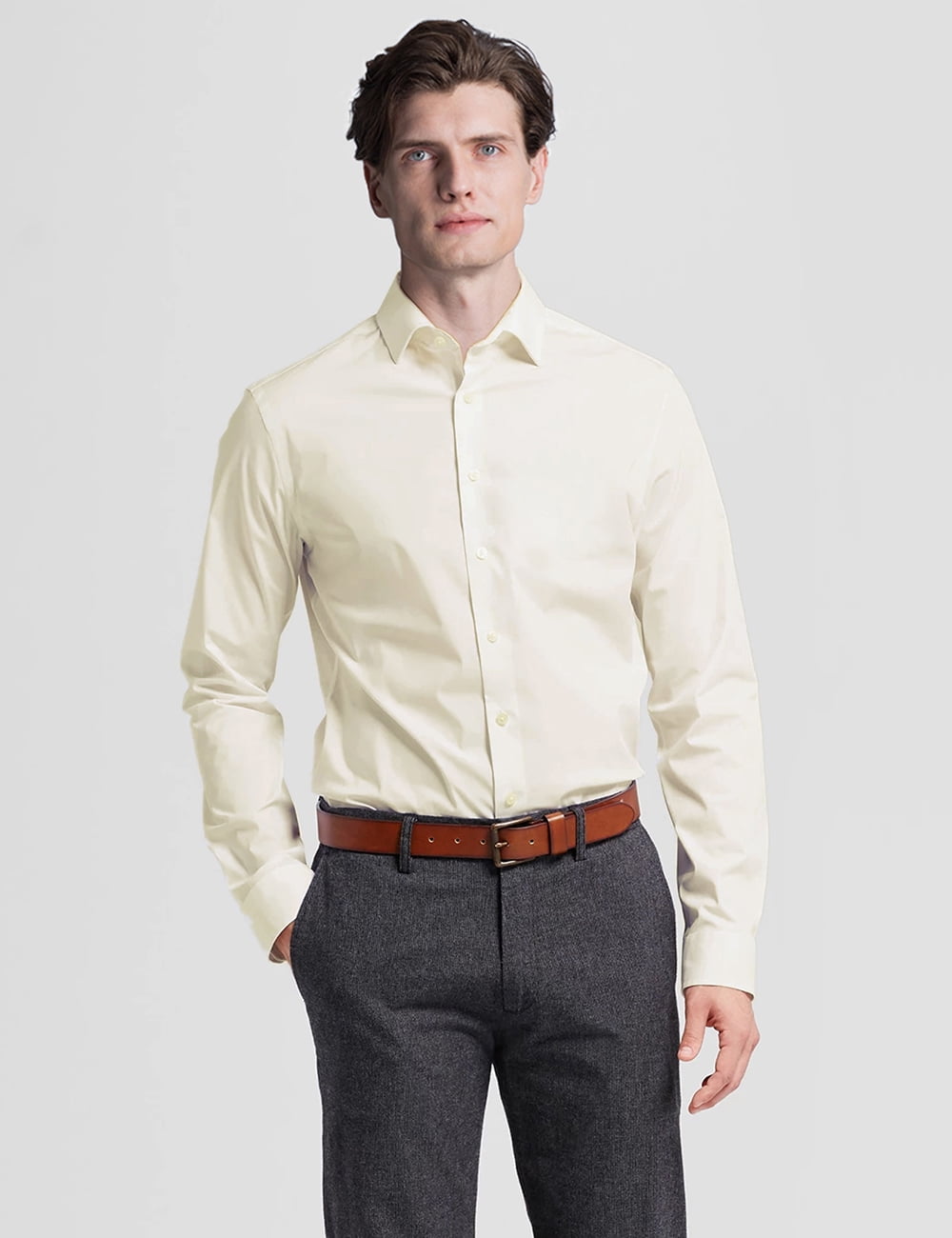 Men's Big & Tall Classic-Fit Spread Collar Solid Long Sleeve Dress ...