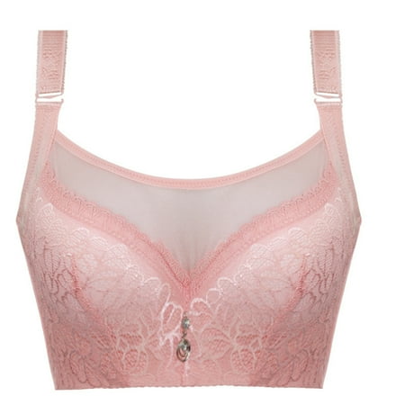 

harmtty Plus Size Sexy Women Underwired Lace Bra Push Up Brassiere Underwear Bralette Watermelon Red 42/95