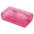 thumbnail image 2 of Bewildely Estuche transparente para lápices, caja de papelería transparente, gran capacidad, tapa hermética a presión, suministros de Almacenamiento y organización del hogar Rojo, 2 of 6