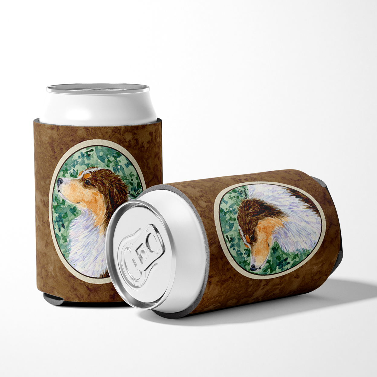 Caroline's Treasures SS8738CC Australian Shepherd Can or Bottle Hugger, Can Hugger, multicolor