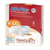 Tranquility Bariatric Disposable Briefs 4X-Large with AIR-Plus Fabric, High Waistline, Latex-Free, 32ct Case