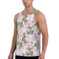 thumbnail image 2 of Daiia Lilies Flowers Printed Men's Quick Dry Fit Muscle Tank Top Slim-Fit Tank Workout Tank Top Lightweight Sports Tank Top-Medium, 2 of 7