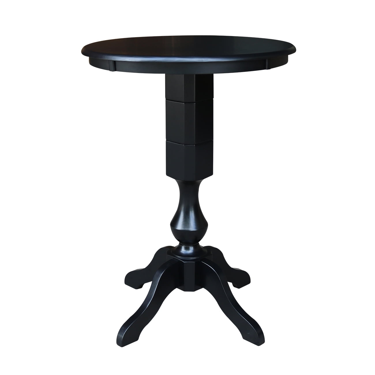 30" Round Pedestal Bar Height Table Black