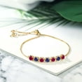 thumbnail image 3 of Gem Stone King 2.65 Ct Red Created Ruby Blue Created Sapphire 18K Yellow Gold Plated Silver Bracelet for Women, 3 of 3