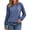 Blue tops fou women #1, variant on Women Hooded Ribbed Pullover Tops, Raglan Long Hollow Lace Crochet Sleeves Drawstring Casual Sweatshirt For Daily Casual Wear Brown,S