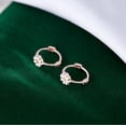 thumbnail image 6 of Solid 925 Sterling Silver Daisy Flower Hoop Earrings for Women Teens Flower Hoop Earrings Spring Cartilage Helix Earrings, 6 of 13