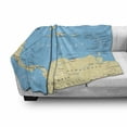 thumbnail image 2 of Wanderlust Soft Flannel Fleece Blanket, Caribbean Political Map Capitals National Borders Important Cities Rivers Lakes, Cozy Plush for Indoor and Outdoor Use, 50" x 60", Blue Ivory, by Ambesonne, 2 of 5