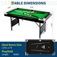 thumbnail image 2 of Aukfa 76" Folding Pool Table Portable Billiards Table, No Assembly, Includes Full Set of Balls, 2 Cue Sticks, Chalk and Felt Brush, 2 of 6