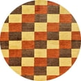 thumbnail image 1 of Ahgly Company Indoor Round Abstract School Bus Yellow Area Rugs, 4' Round, 1 of 2