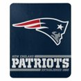 thumbnail image 1 of NFL New England Patriots 50" by 60" Rolled Fleece Blanket Split Wide Design, 1 of 3