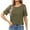 Army Green-01, variant on Mittory Casual V Neck T Shirts for Women Lace Short Sleeve Curved Hem Tops Loose Fit