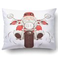 thumbnail image 1 of Funda de almohada ABPHQTO Navidad Santa Biker 50x75 cm, 1 of 1