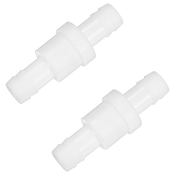 Uxcell 2-Pack One Way Check Valve, 1/2" Barb Hose Non Return Plastic Ozone Resistance Check Valve 2.46" [White]