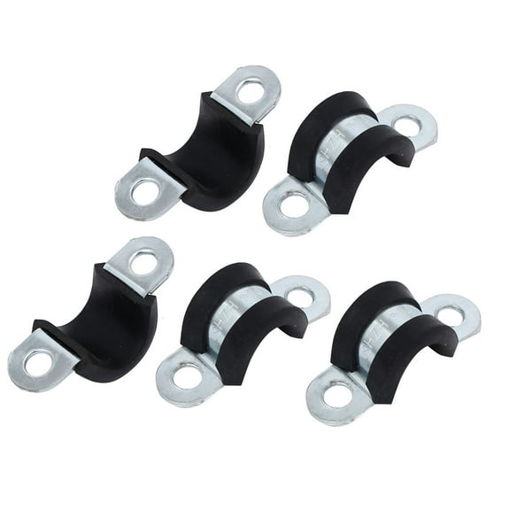 M13 EPDM Rubber Lined U Shaped Pipe Tube Strap Clamps Clips Fasteners 5pcs