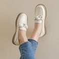 thumbnail image 5 of 2022 Verano Mujer Bowtie Hollow Out Blanco Negro Pisos Zapatos Casuales Mocasines De Cuero De Vaca Genuino Zapatos Sin Cordones Perezosos, 5 of 5