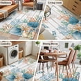 thumbnail image 5 of Area Rugs for Living Room Bedroom, Beach Coastal 4'x6' Rug Washable Carpet Runner Indoor Outdoor, Summer Nautical Coral Shell Botanical Vintage Non Slip Accent Floor Mats Rug for Kitchen, Office, 5 of 8