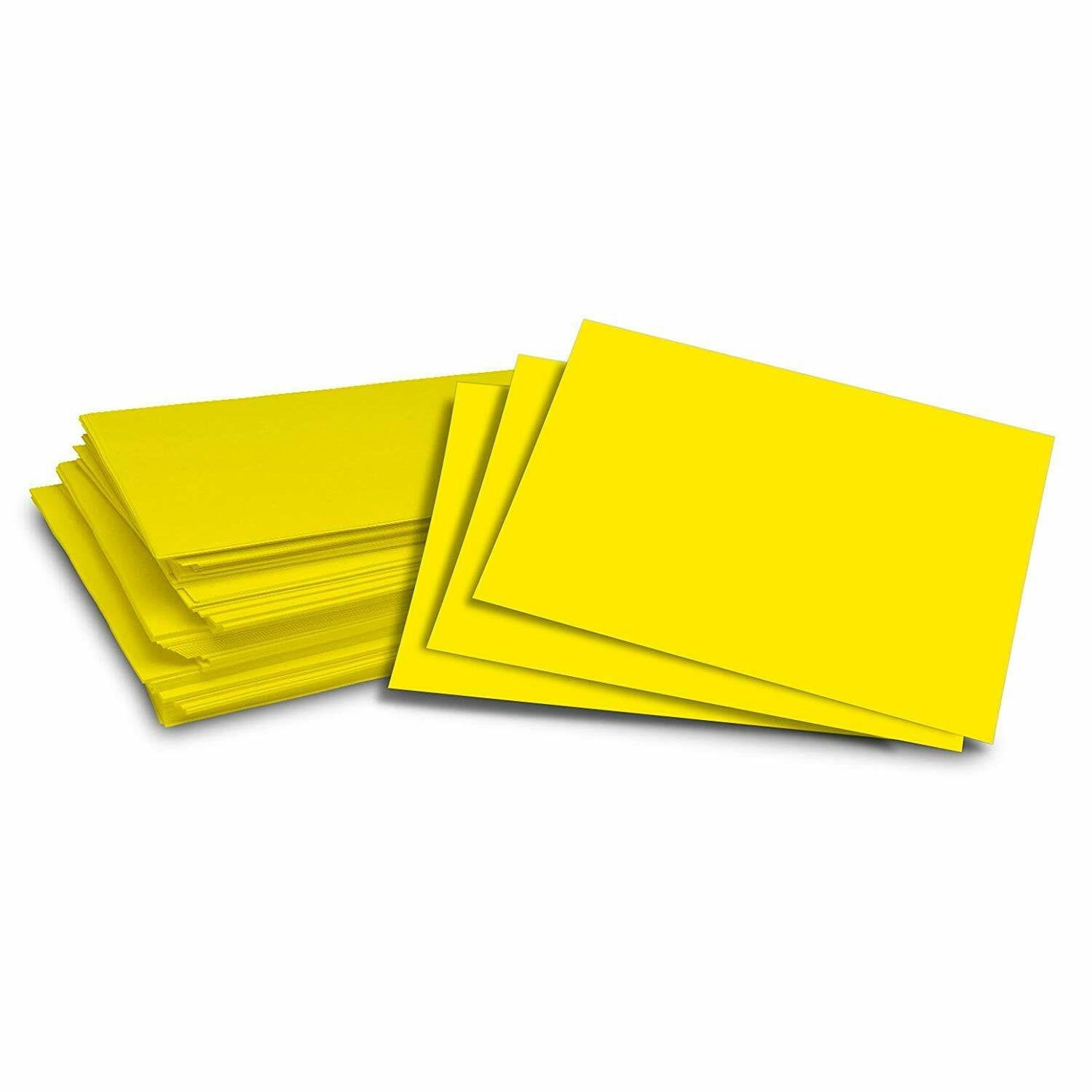 Quality Printable Smooth Surface Sheets Statement Size 5.5X8.5 Inches Half Letter 100 Bright Neon Yellow Fluorescent Color Cardstock 5.5 X 8.5 65# lb/pound Light Card Weight Cover Paper 