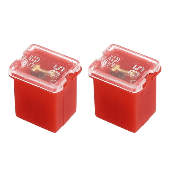 2 Pcs Cartridge Fuse, 48VDC 50A Low Profile Terminal Automotive Assortment J Case Fuse for Car