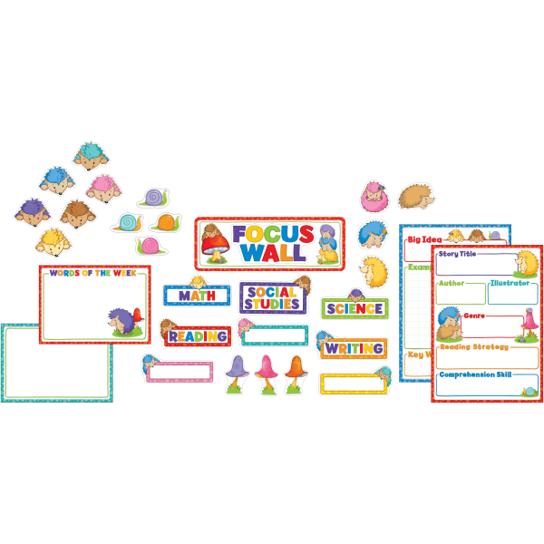 CarsonDellosa Happy Hedgehogs Focus Wall Bulletin Board Set