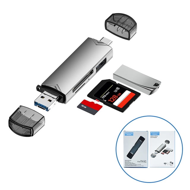 para OTG Tipo C para SD TF lector de tarjetas multifunción 6 en 1 adaptador USB 3.0 USB
