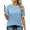 Blue, variant on MOSHU Dressy Women Tops Crewneck Blouses for Women Striped Colorblock Short Sleeve Shirts Casual Summer Tops