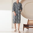 thumbnail image 1 of Robes for Men, Men Elastic Waist Summer Printing Casual with Bandage Pockets Robes, 1 of 3