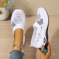 thumbnail image 3 of Rokment Womens Butterfly Embroidered Ortho Walking Shoes Ethnic Retro Casual Knit Comfortable Arch Support Platform Wedge Slip on Driving Nursing Loafers Tennis Non Slip Work Sneakers White Size 8, 3 of 8
