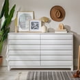 thumbnail image 4 of Modern Grooved Panel 6-Drawer Wood Bedroom Dresser in White, 4 of 12