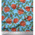thumbnail image 1 of Soimoi Cotton Duck Fabric Leaves & Rose Floral Fabric Prints By Yard 42 Inch Wide, 1 of 1