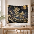thumbnail image 5 of Ocean Waves Mythical with Creature Resembling Scaled Unicorn, Mystical Fantasy for Space Lovers, Galaxy Room Decor, Housewarming Gift, Tapestry Wall Hanging for Bedroom and Dorm, 5 of 7