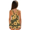 thumbnail image 2 of Uourmeti Girls' Sunflower & Butterfly Print Skirted One-Piece Swimsuit - Quick Dry, Stretchy Beach Swim Dress for Summer Pool & Vacation, 2 of 8