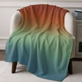 thumbnail image 2 of Burnt Orange Teal Ombre Flannel Throw Blanket for Couch,Lightweight Fleece Soft Cozy Bed Blankets for Boys Girls Adults Kids,Modern Abstract Art Aesthetics Personalized Car Blanket 39 x 59 Inch, 2 of 9