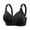 Black, variant on Women's Front Closure Bra Wireless Full Cup Lingerie, Anti Sagging Fixed Cup Underwear, Wide Shoulder Strap Support Bralette, Printed Breathable Vest, Accessory Breast Collection Smoothing Top