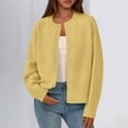 thumbnail image 6 of Enjoytime Light Jackets for Women Solid Color Long Sleeve Button Down Knit Cardigans Casual Trendy Outerwear Yellow Free Size, 6 of 8