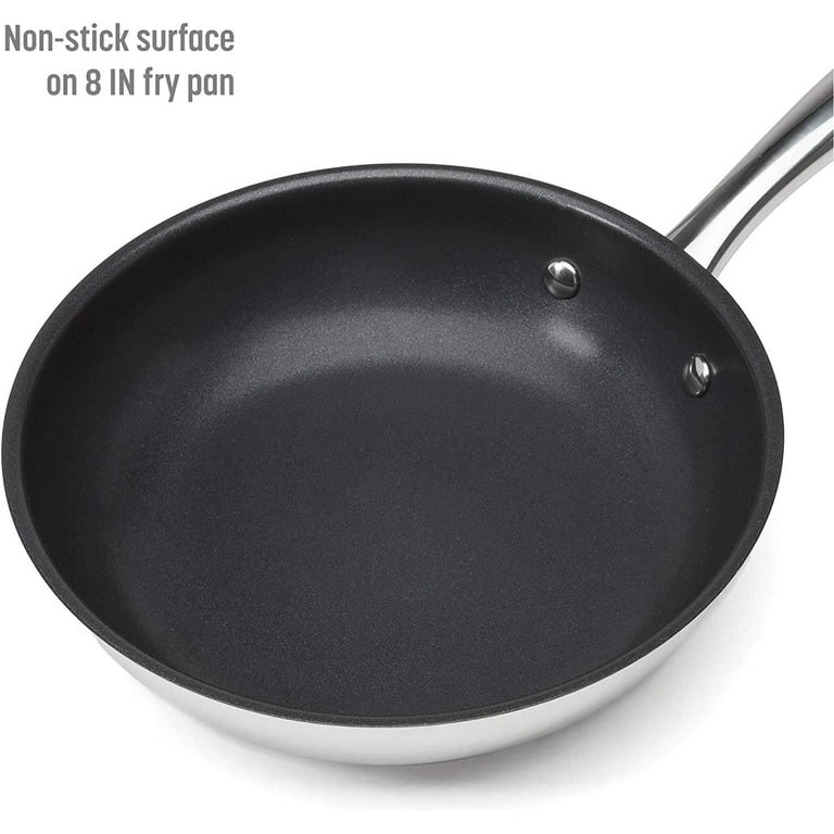 KitchenAid Frying Pan Stainless Steel Impact Bonded Even Heat Base 8