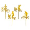 thumbnail image 3 of 4 piezas de accesorios de jardín, estatua de silueta de ciclismo para micropaisaje de jardín Amarillo, 3 of 9