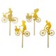 thumbnail image 3 of 4 piezas de estatua de silueta de ciclismo, accesorios de jardín, figurita artesanal, flor DIY Amarillo, 3 of 9