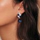 thumbnail image 3 of Aretes Cristal Rhinestone Lágrima Hoja Pendiente Colgante para Fiesta Boda, 3 of 4